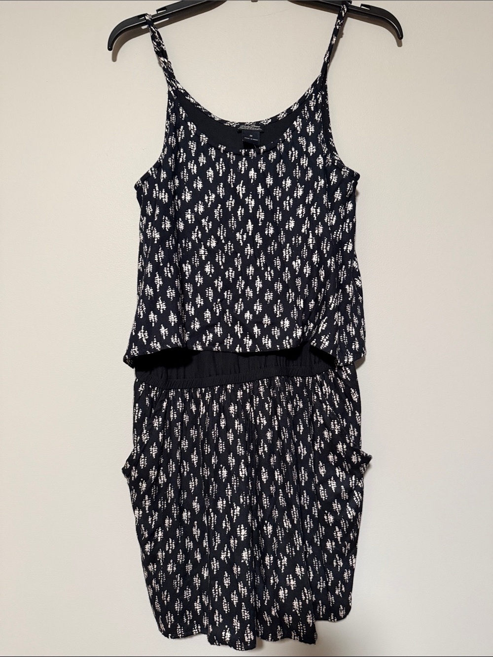 Lucky Brand Black and White Printed Romper